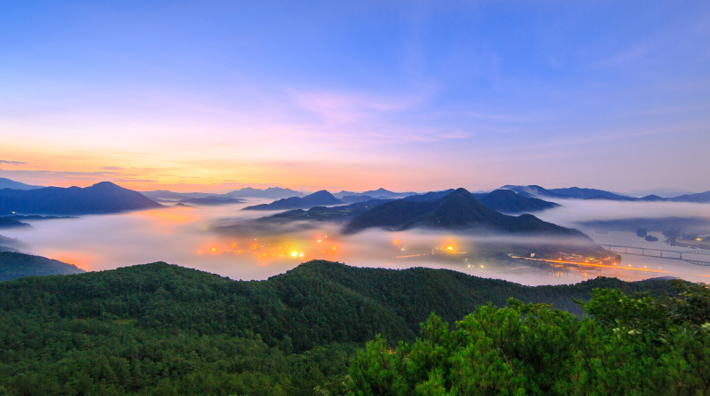 보납산 전망대에서 바라본 운해경